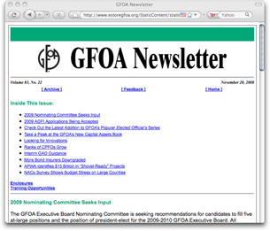 GFOA Newsletter & GFR Magazine